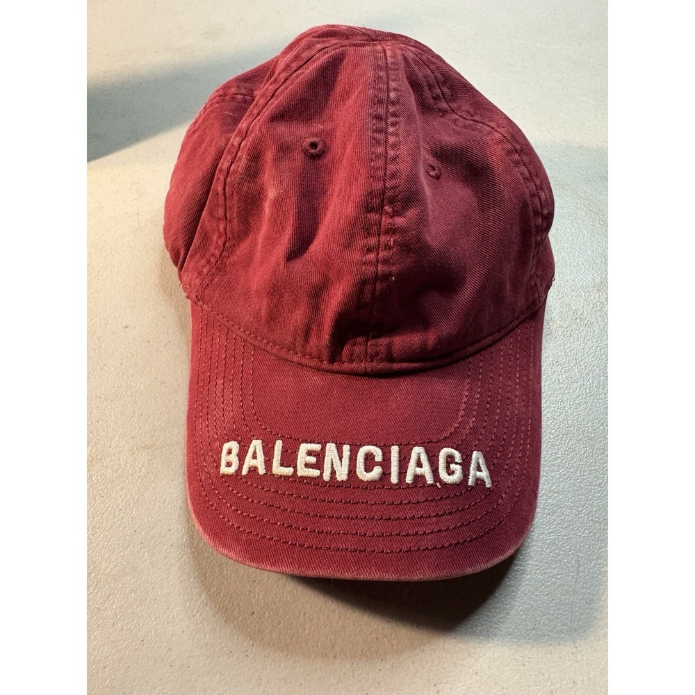 Balenciaga Denim Red Baseball Cap
